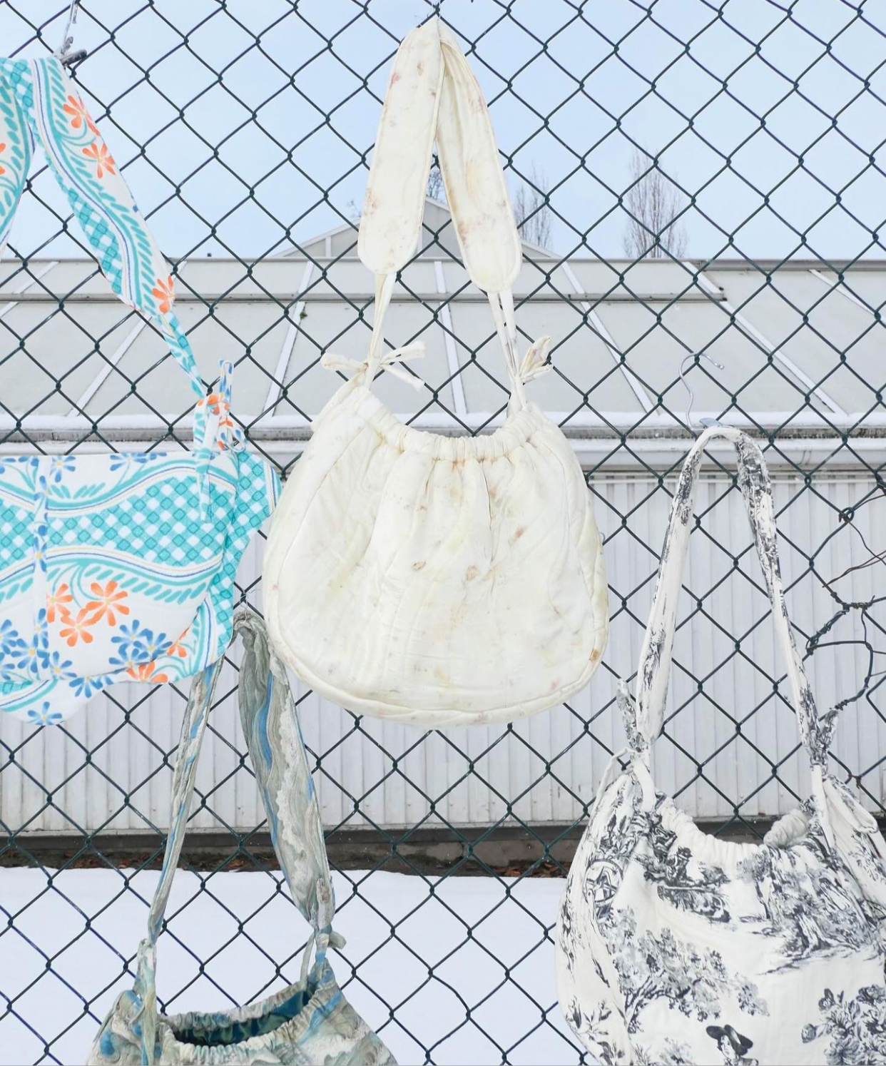 Lola bag in botanically printed silk