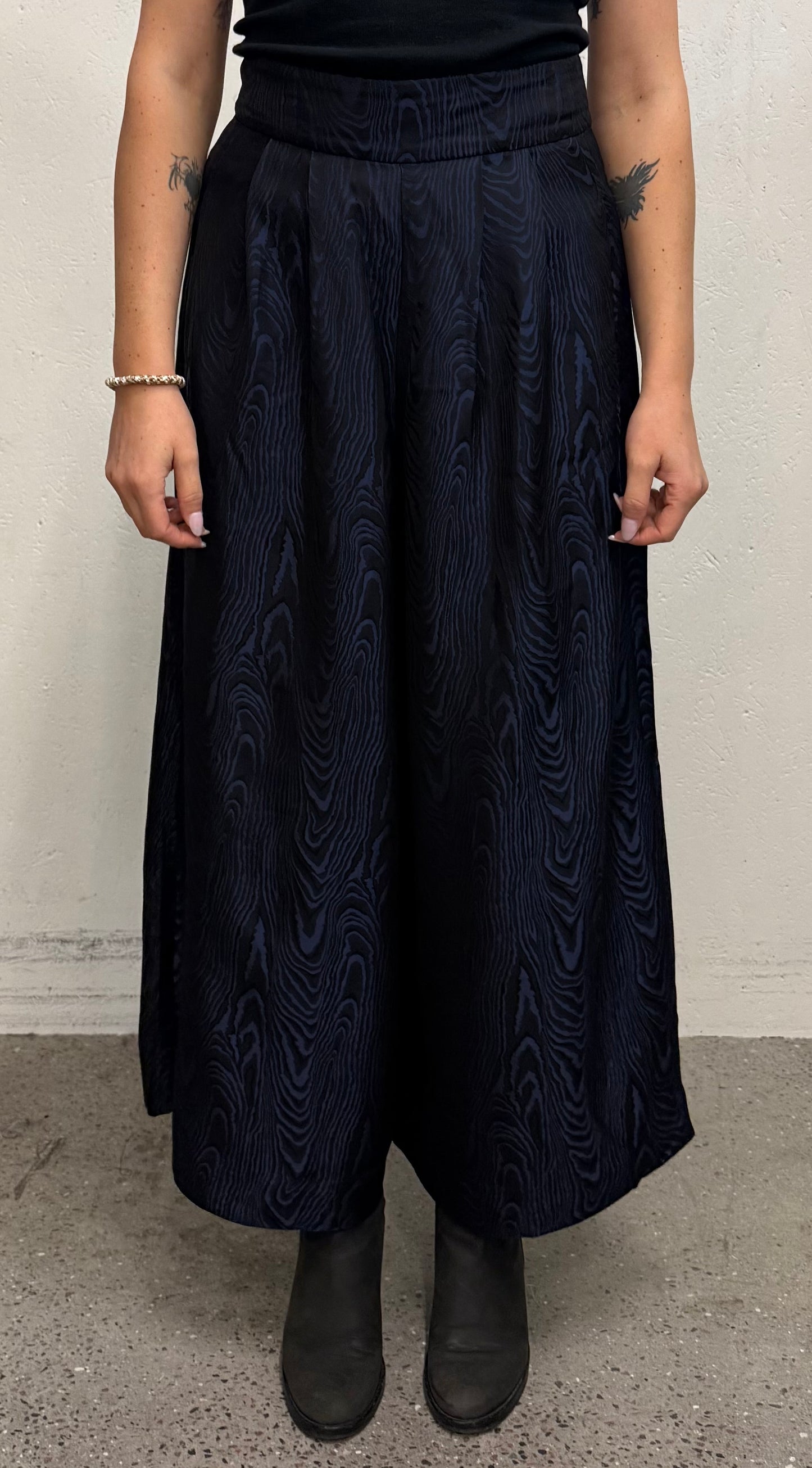 Culottes in moiré viscose jacquard (dead stock fabric from Dries Van Noten)