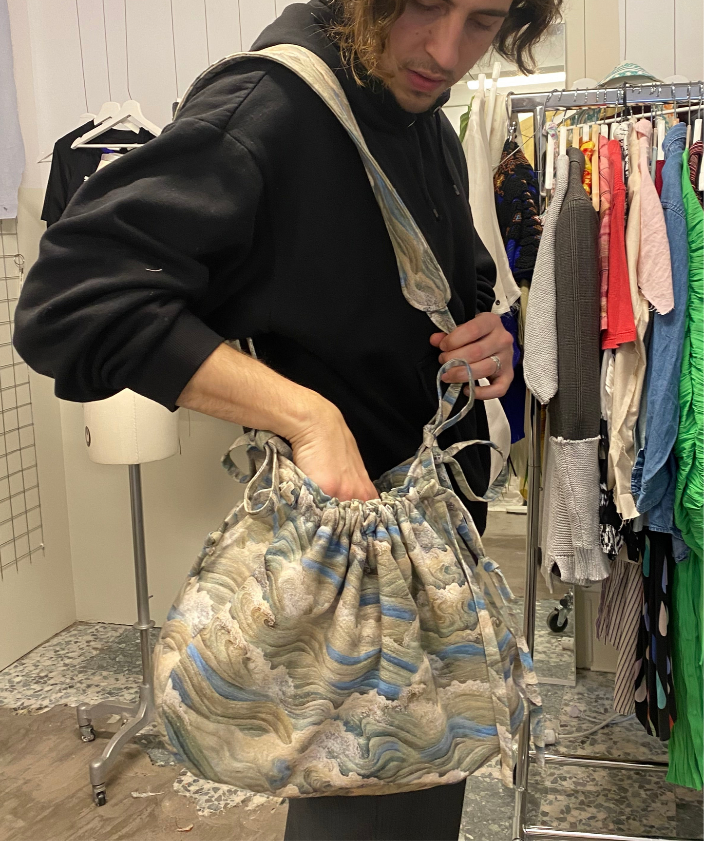 Lola bag in canvas fabric (ocean taspestry)