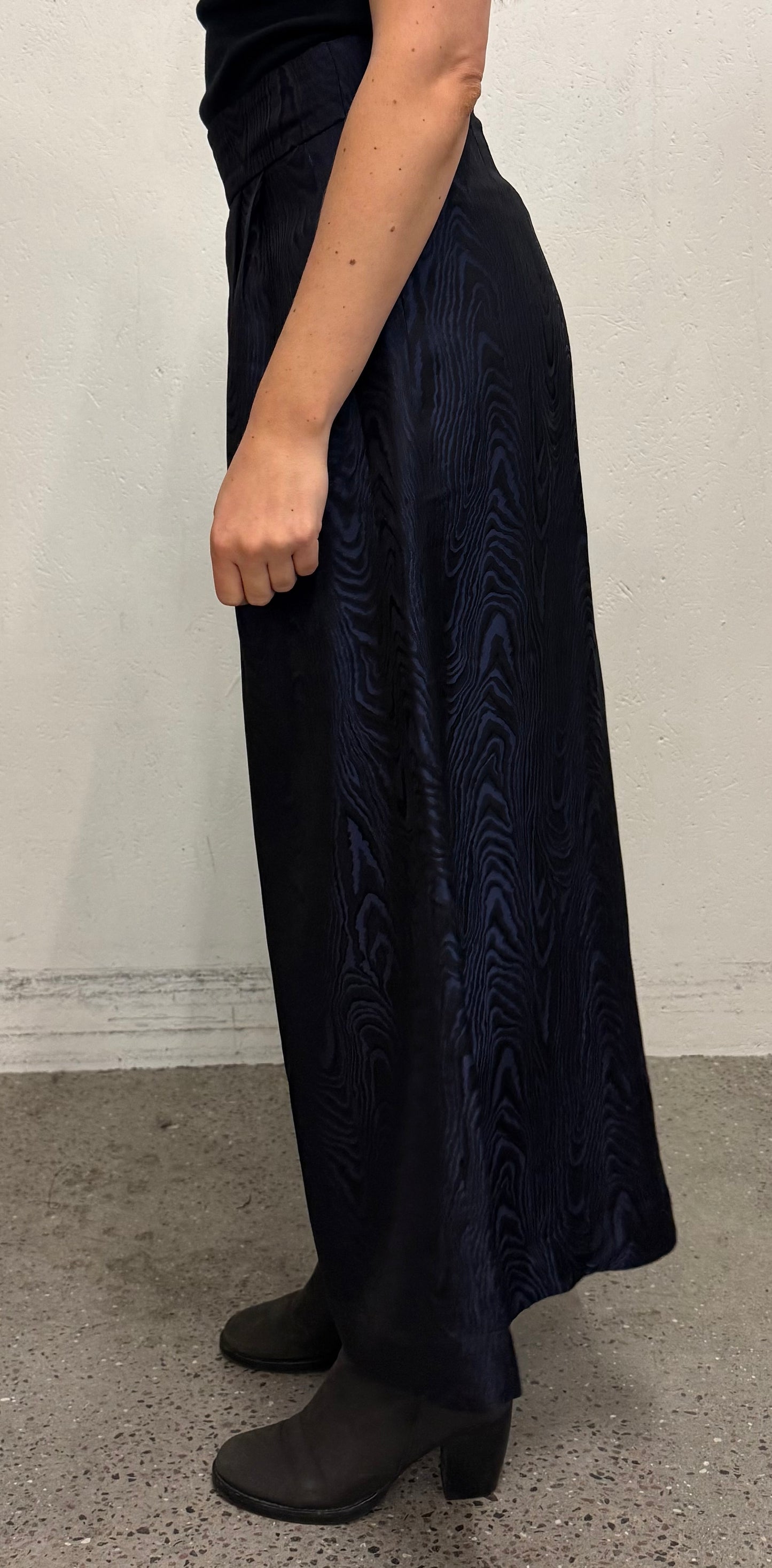 Culottes in moiré viscose jacquard (dead stock fabric from Dries Van Noten)