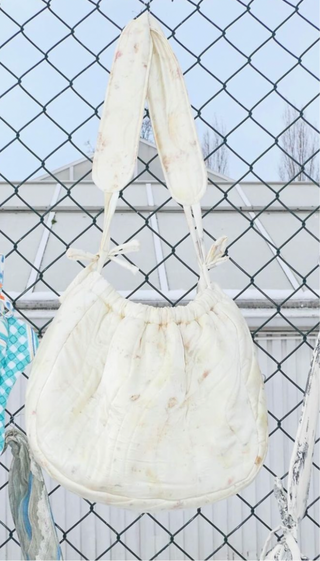 Lola bag in botanically printed silk