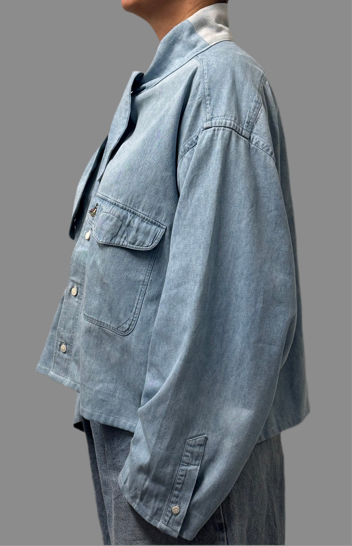 Foulard shirt in denim 01 (front knot)