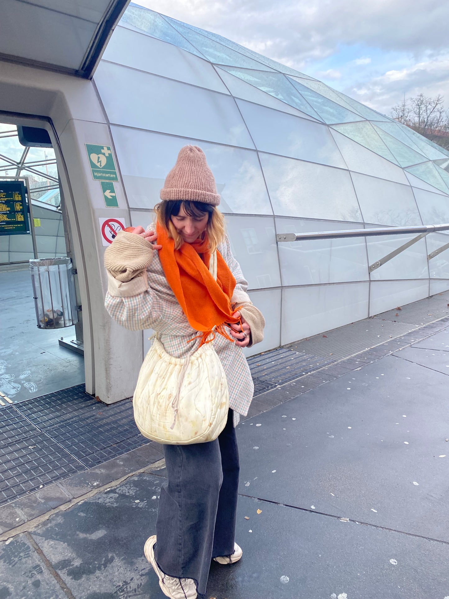 Lola bag in botanically printed silk