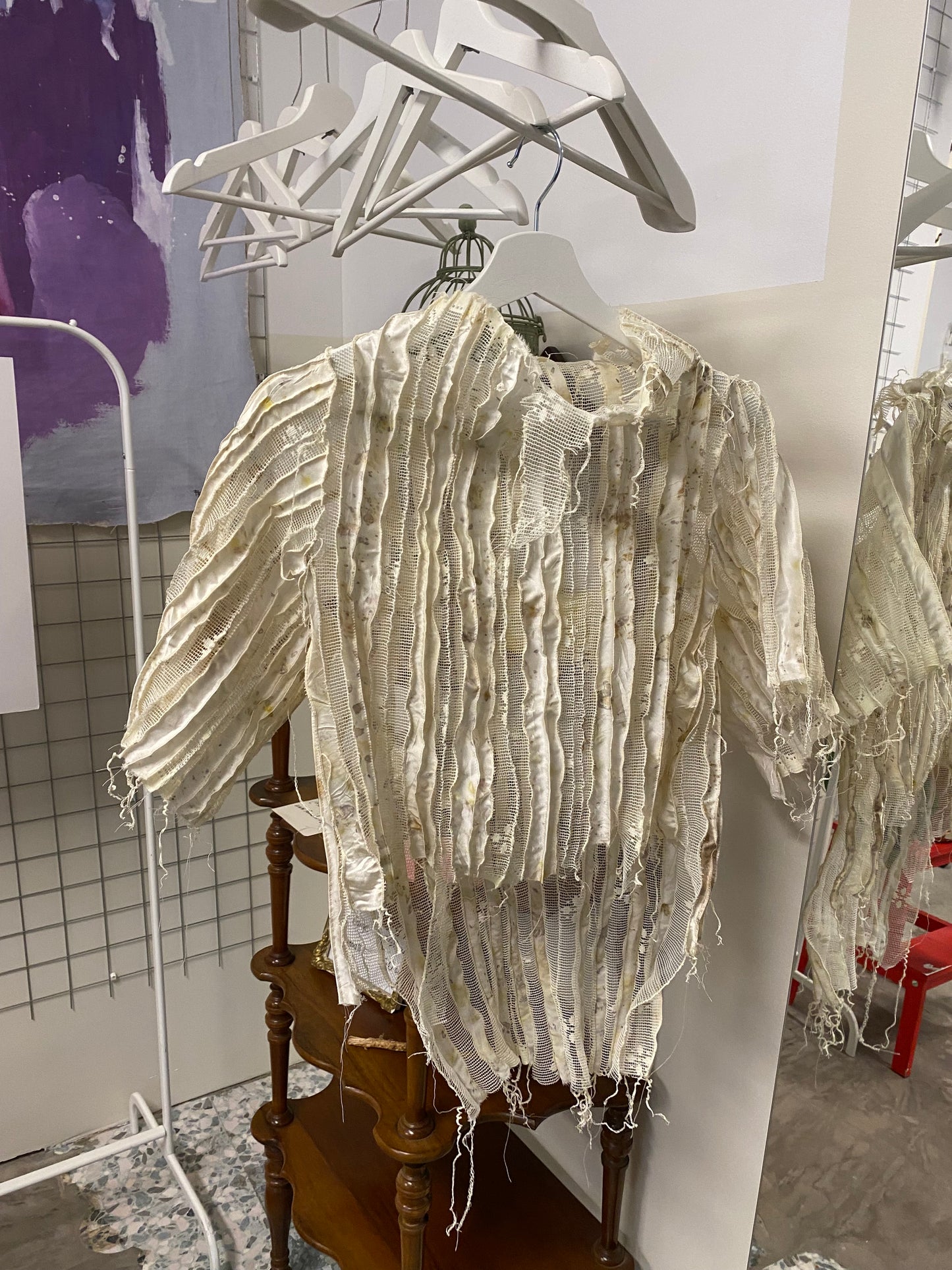 T-shirt top in silk and cotton