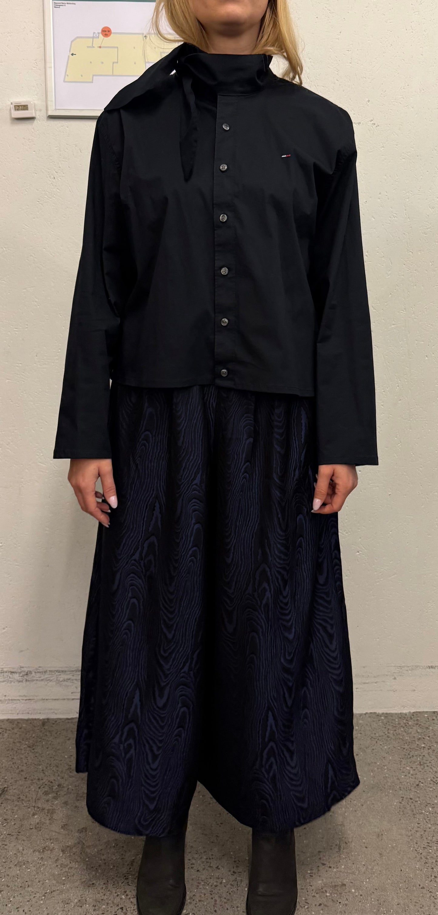 Culottes in moiré viscose jacquard (dead stock fabric from Dries Van Noten)