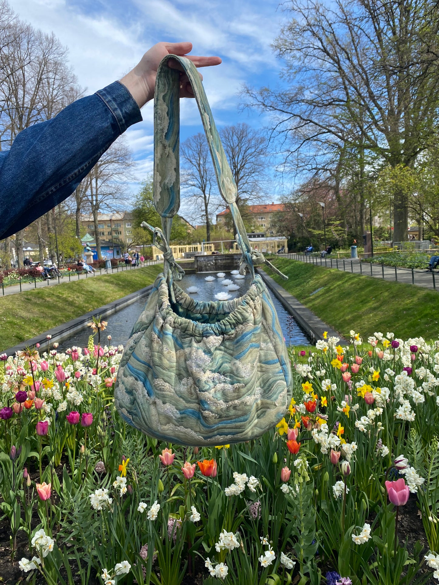 Lola bag in canvas fabric (ocean taspestry)