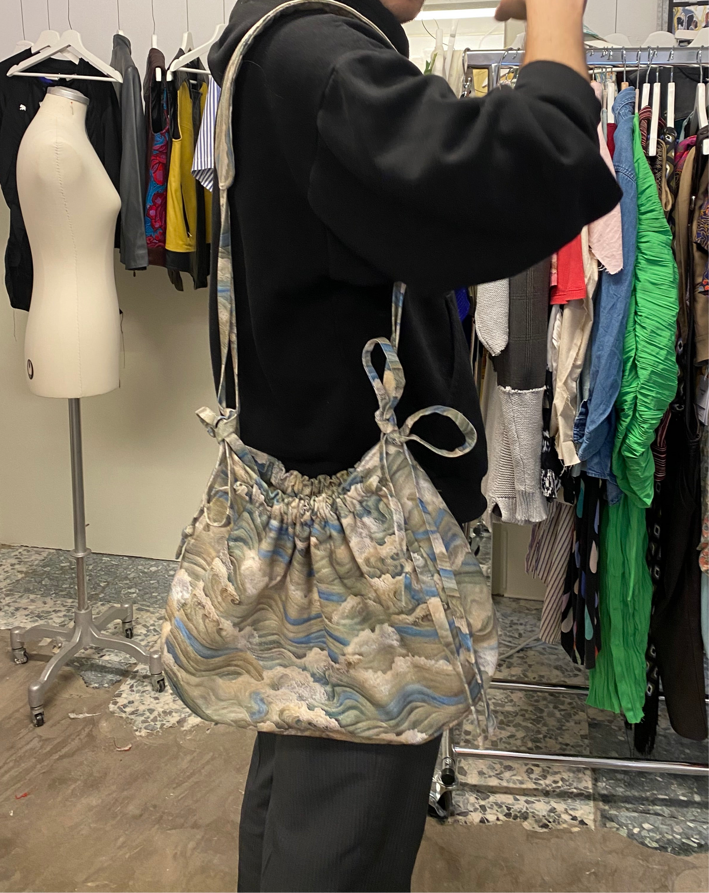 Lola bag in canvas fabric (ocean taspestry)